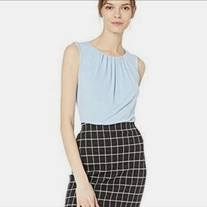 Blue Calvin Klein Pleat Neck Cami